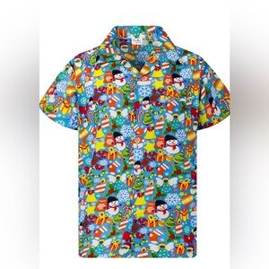 Festive Christmas Themed Hawaiian Shirt King Kameha 2XL Office Party